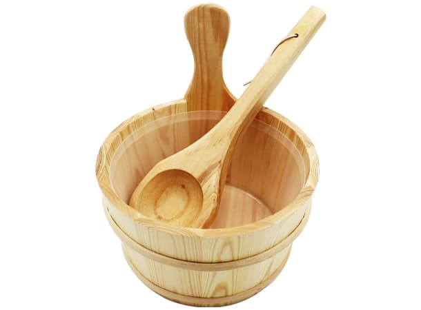 Sauna Bucket 4 L – Wooden Bucket with Ladle (Red Cedar) thumb 0