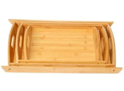 Wooden Serving Trays – Set of 3 with Handles-0