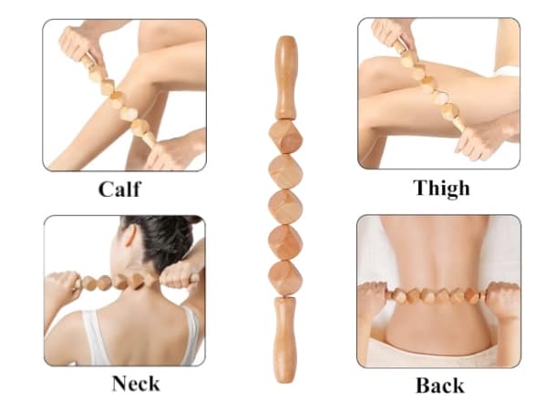 Wooden Cubed Roller Stick Massager – Deep Tissue & Lymphatic Tool thumb 1