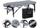 Master Montour S28 & S30 Portable Massage Table – 28"/30" Width, 3" Memory Foam, Dove Grey PU, Adjustable Height-1