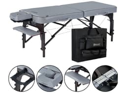 Master Montour S28 & S30 Portable Massage Table – 28"/30" Width, 3" Memory Foam, Dove Grey PU, Adjustable Height-1
