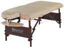 Del Ray S30" Portable Massage Table – 72" x 30", 3" Memory Foam Cushion, Adjustable 24–34" Height, Beige PU, 750 lbs Capacity, Professional Therapist Table-0
