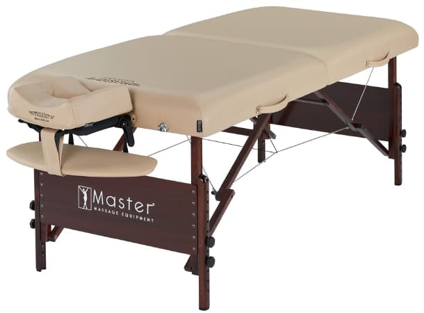 DLY S30" Portable Massage Table – 72" x 30", 3" Memory Foam Cushion, Adjustable 24–34" Height, Beige PU, 750 lbs Capacity, Professional Therapist Table thumb 0