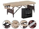 Del Ray S30" Portable Massage Table – 72" x 30", 3" Memory Foam Cushion, Adjustable 24–34" Height, Beige PU, 750 lbs Capacity, Professional Therapist Table-1