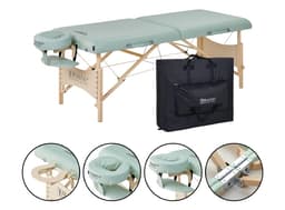 Master Paradise S28" Portable Massage Table – 28"x72", Auto-Lock Legs, 2.5" Multi-Layer Foam, Adjustable Height 23.5"-33", Lightweight 32 lbs, Includes Face Cradle & Armrests-1