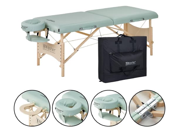 PAR S28" / PARADISE S28" Portable Massage Table – 28"x72", Auto-Lock Legs, 2.5" Multi-Layer Foam, Adjustable Height 23.5"-33", Lightweight 32 lbs, Includes Face Cradle & Armrests thumb 1