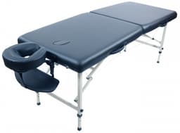 Master Rovana S28 Portable Massage Table with Face Hole – Lightweight Aluminum Frame, Adjustable Height, Face Hole, 1.6" Foam, PVC Upholstery, Black/Beige/Agate Blue, 75"x28"-0