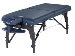 MCR S31"– Montclair Pro 31" Portable Massage Table, 72" Length, 3" Multi-Layer Memory Foam, Royal Blue PU, Adjustable 24–34" Height, Lightweight Wood Frame-0