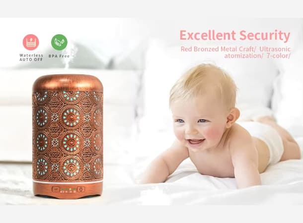 250ml Bronze Metal Ultrasonic Aroma Diffuser thumb 4