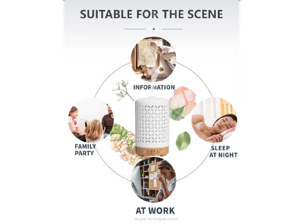 100ml Ultrasonic Ceramic Electric Diffuser – Quiet Aroma Humidifier for Spas, Hotels, Offices & Homes thumb 3