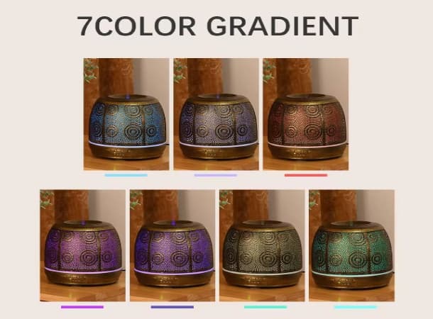 500ml Metal Aroma Diffuser & Air Humidifier – Brass Body, Ultrasonic Cool Mist thumb 2