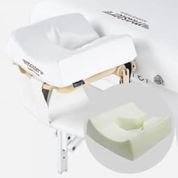 MCR S31" White – Montclair Pro 31" Extra Wide Portable Massage Table, 72" Length, 3" Multi-Layer Memory Foam, Snow White PU, Adjustable 24–34" Height, Lightweight Wood Frame-4