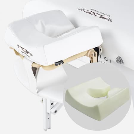 MCR S31" White – Montclair Pro 31" Extra Wide Portable Massage Table, 72" Length, 3" Multi-Layer Memory Foam, Snow White PU, Adjustable 24–34" Height, Lightweight Wood Frame thumb 4