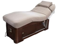 Electric Heating Massage Bed Curve Design with 2 Motor Adjustment – PU Leather Spa Table, Integrated Heating, Storage & USB, 195x83cm, 300kg Capacity-0