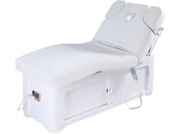 Electric Heated Massage Bed with Storage Cabinet – Adjustable Therapy Spa Bed, Microfiber Leather, 200cm Length, LED & Heating System-0