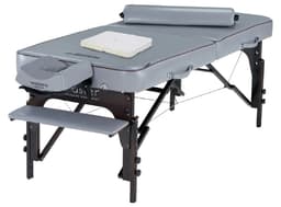 Master Montour S28 & S30 Portable Massage Table – 28"/30" Width, 3" Memory Foam, Dove Grey PU, Adjustable Height-0