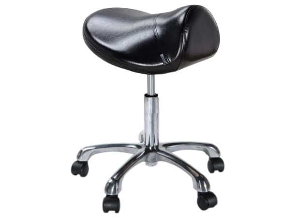 Hydraulic Ergonomic Saddle Stool with Chrome Base