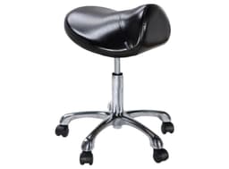 Hydraulic Ergonomic Saddle Stool with Chrome Base-0