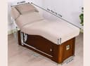 Electric Heating Massage Bed Curve Design with 2 Motor Adjustment – PU Leather Spa Table, Integrated Heating, Storage & USB, 195x83cm, 300kg Capacity-1