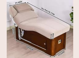 Electric Heating Massage Bed Curve Design with 2 Motor Adjustment – PU Leather Spa Table, Integrated Heating, Storage & USB, 195x83cm, 300kg Capacity-1