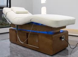 Premium 4-Motor Electric Massage Bed – Adjustable Height & Heating, Gray PU Leather Spa Table, 196x80cm, 300kg Capacity-1