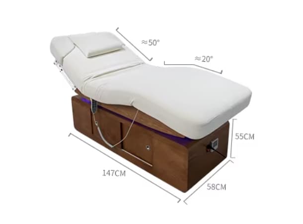 Premium 4-Motor Electric Massage Bed – Adjustable Height & Heating, Gray PU Leather Spa Table, 196x80cm, 300kg Capacity thumb 2
