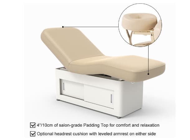 Premium Electric Spa Table – Adjustable Back, Leg & Height, Steel Frame with Wood Cabinet, 203cm, 7.5cm Cushion thumb 2