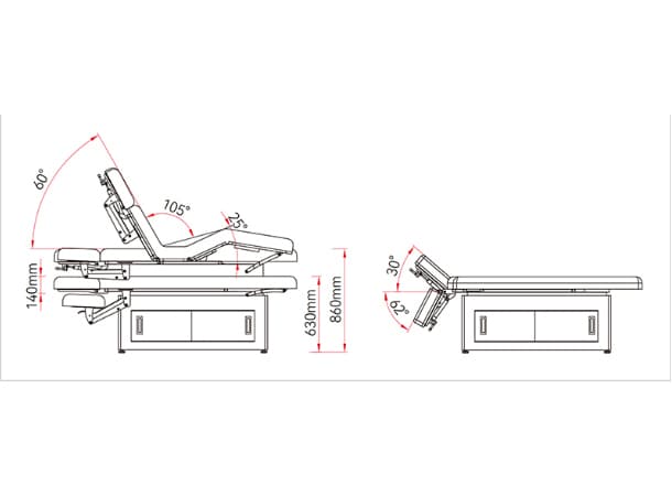 Premium Electric Spa Table – Adjustable Back, Leg & Height, Steel Frame with Wood Cabinet, 203cm, 7.5cm Cushion thumb 3