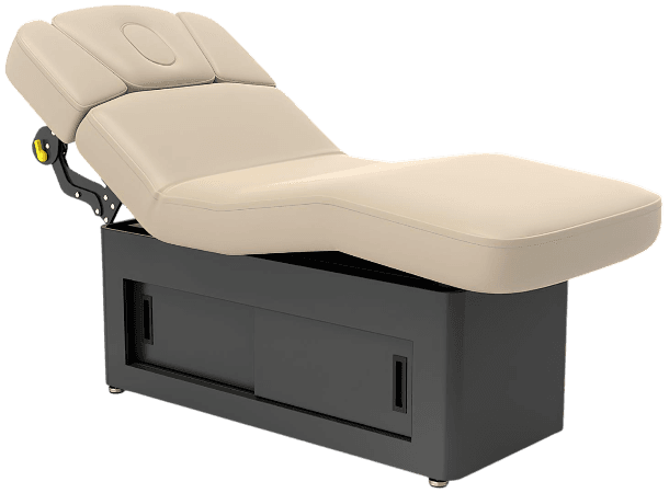 Premium Electric Spa Table – Adjustable Back, Leg & Height, Steel Frame with Wood Cabinet, 203cm, 7.5cm Cushion