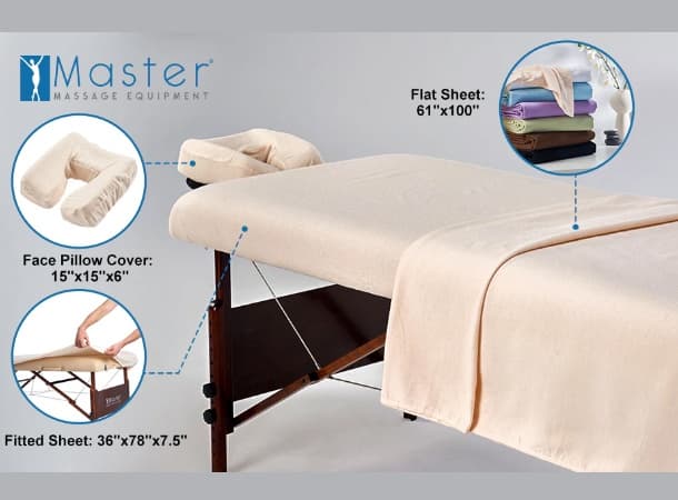 Master Massage Cotton Flannel Sheets Set – 3-Piece Set, 100% Cotton thumb 5