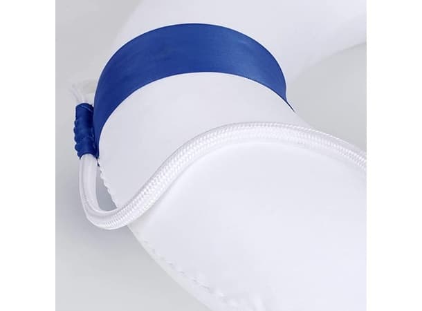 Life Buoy Ring White with Blue Stripes – Soft Foam Swim Safety Ring thumb 1