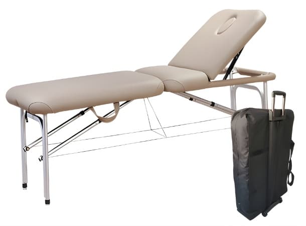 Portable 3-Section Aluminum Massage Table - Lightweight Folding Spa Bed for Professionals