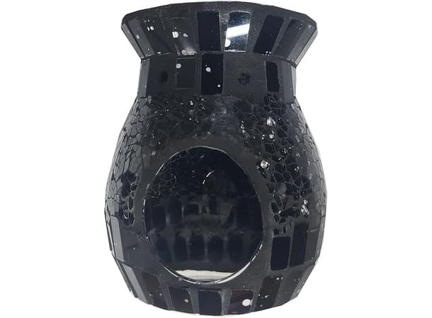Black & White Mosaic Oil Burner – Glass Aroma Diffuser & Wax Melt Warmer thumb 0
