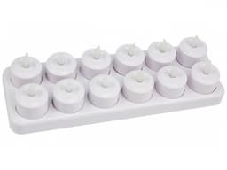 Rechargeable Flameless LED Tea Light Candle Set – 12PCS Warm Yellow with Charging Base-0