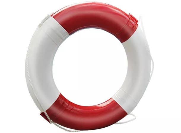 Life Buoy Ring White and Red – Portable Safety Swim Ring with Soft Foam thumb 0