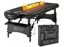 Master GALAXY™ Portable Massage Table – GTT S30", Therma-Top Heating, Memory Foam, Shiatsu Cables, Reiki Panels, Black, 72"x30"-0
