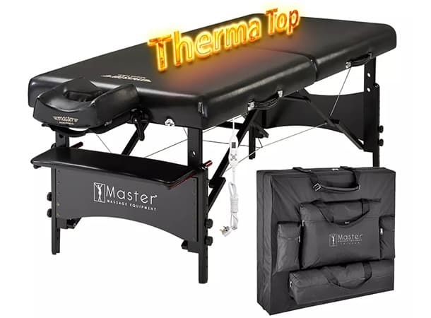 GALAXY™ Portable Massage Table – GTT S30", Therma-Top Heating, Memory Foam, Shiatsu Cables, Reiki Panels, Black, 72"x30" thumb 0
