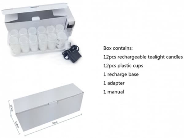 Rechargeable Flameless LED Tea Light Candle Set – 12PCS Warm Yellow with Charging Base thumb 1