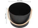 Aluminium Sauna Bucket 7L – Black with Wooden Handle & Ladle-2