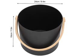 Aluminium Sauna Bucket 7L – Black with Wooden Handle & Ladle-2