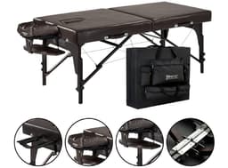 Master Supreme Portable Massage Table – 28" & 31" Widths, 84" Length, Memory Foam Cushion, Adjustable 61–86cm, Premium Italia PU, European Beech Wood, Includes Face Cradle & Armrest-1