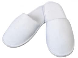 Disposable Spa Slippers – White Coral Fleece & Cotton (Open/Closed Toe),200 pairs per carten-2