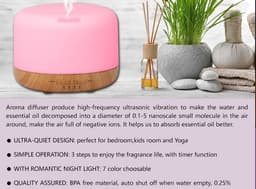 400ml Ultrasonic Essential Oil Aroma Diffuser - 7 Colors LED-2