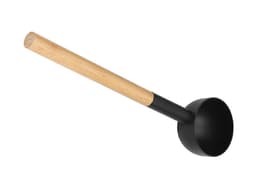 Aluminium Sauna Bucket 7L – Black with Wooden Handle & Ladle-3