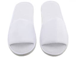 Disposable Spa Slippers – White Coral Fleece & Cotton (Open/Closed Toe),200 pairs per carten-1