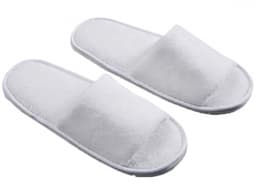 Disposable Spa Slippers – White Coral Fleece & Cotton (Open/Closed Toe),200 pairs per carten-0