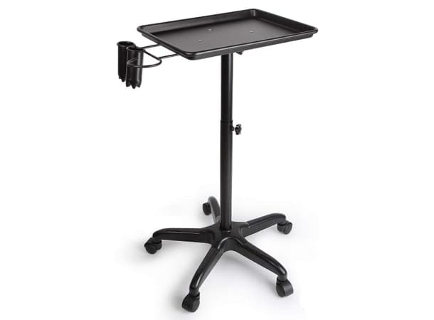 Spa Salon Rolling Tray Cart – Aluminum, Adjustable Height