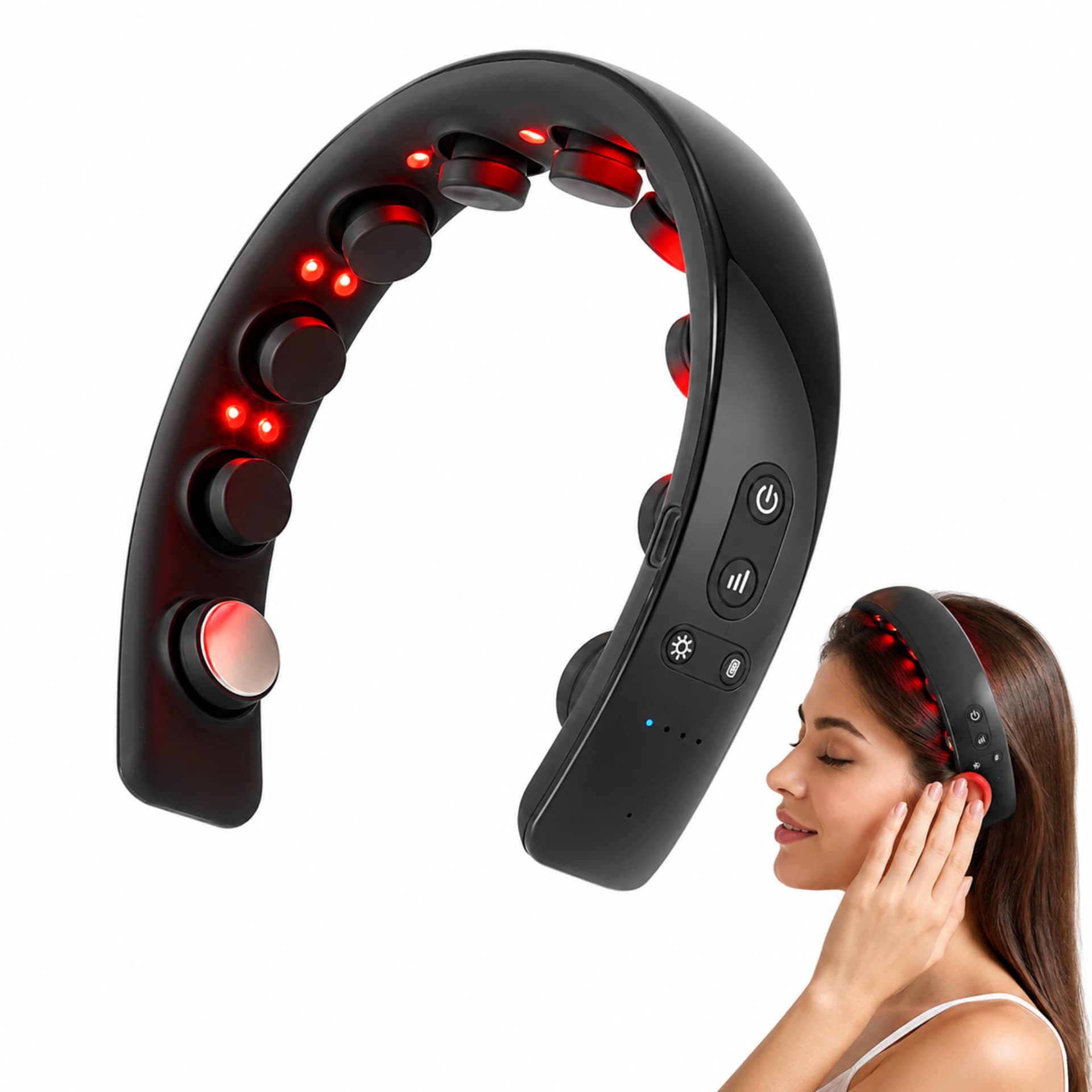 Electric Scalp Massager with Heating Red Light