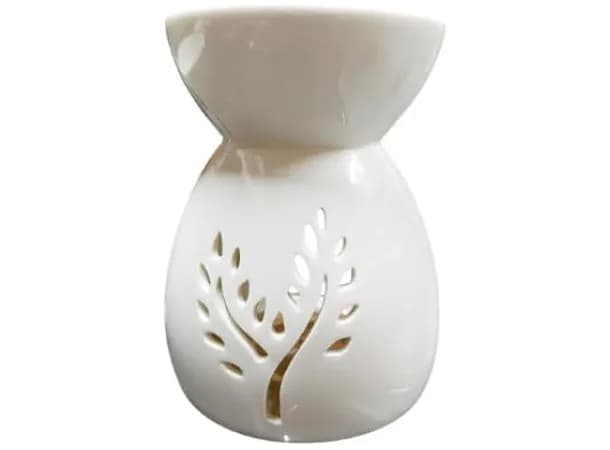 Extra Large Ceramic Leaf Oil Burner 200ml, Aromatherapy Wax Warmer & Decorative Candle Diffuser for Spa, Hotel & Home