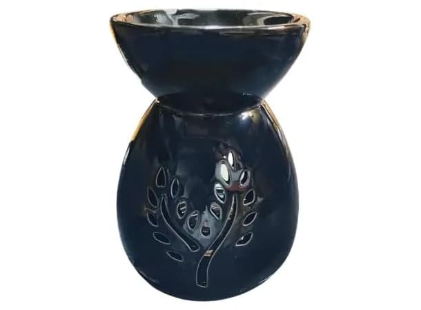 Extra Large Ceramic Leaf Oil Burner 200ml, Aromatherapy Wax Warmer & Decorative Candle Diffuser for Spa, Hotel & Home